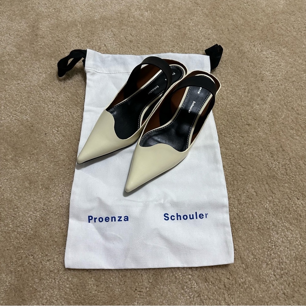 Proenza Schouler White/Cream Strap Kitten HeelsSize